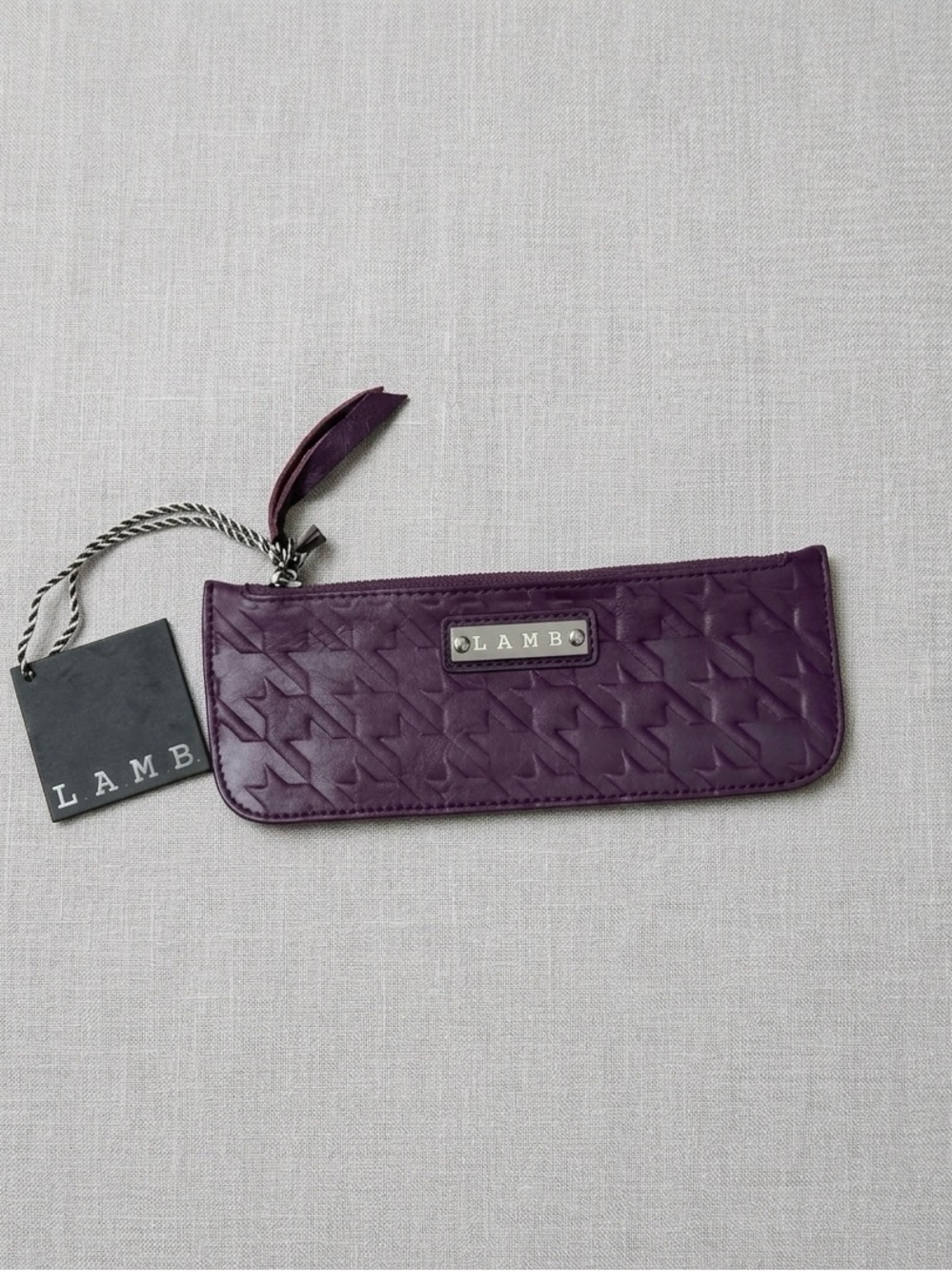 L.A.M.B. Deep Purple Quilted Zip Pouch